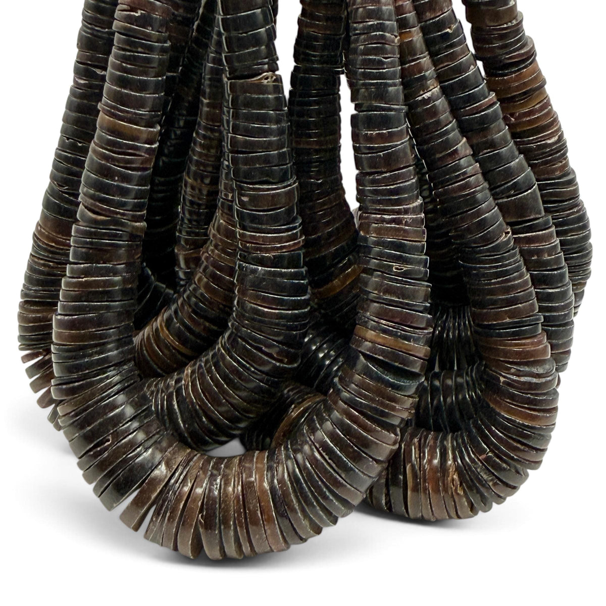 XL GRADUATED Midnight Pen Shell Beads Indo-Pacific - 100% Natural - Never Dyed or Color Enhanced - Small Batch Production - Heishi 4-20mm