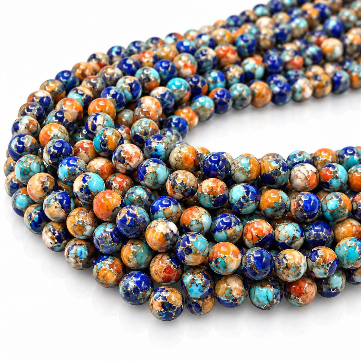 3in1 Spiny Oyster Shell, Mohave Copper Turquoise & Lapis Inlay Beads - Not Dyed or Color Enhanced - Small Batch Production - Native Style