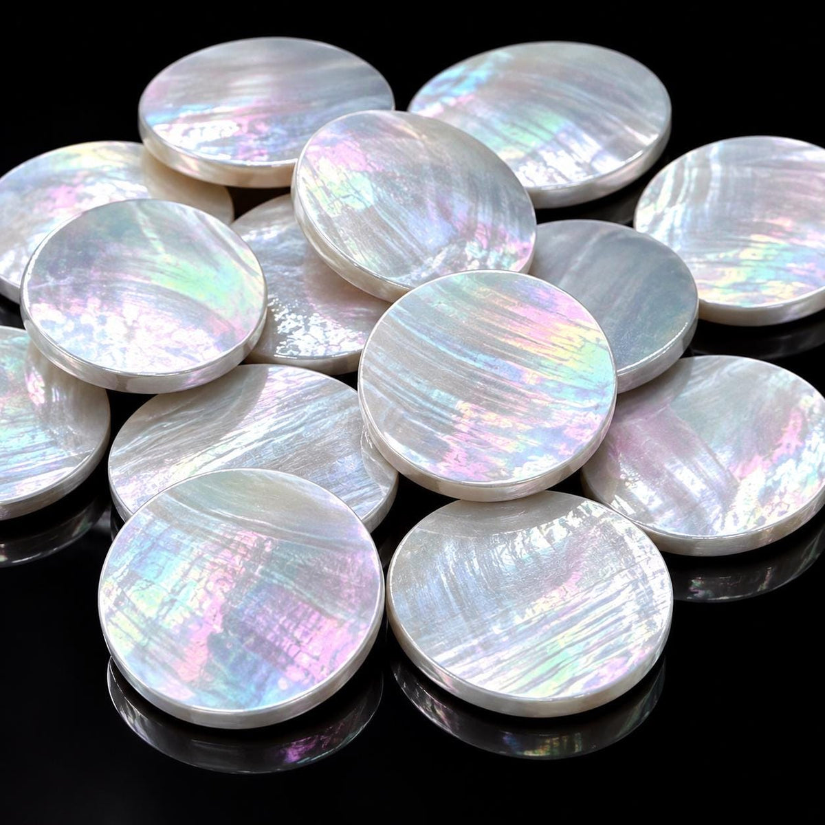 Real Mermaid Nautilus Shell Beads - Thick Nacre & Iridescent Flash - Not Dyed or Color Enhanced- Small Batch Production- Center Drilled Coin