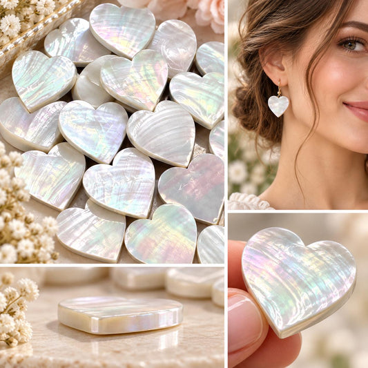 Real Mermaid Nautilus Shell Beads - Thick Nacre & Iridescent Flash - Never Dyed or Color Enhanced - Small Batch Production - Smooth Heart