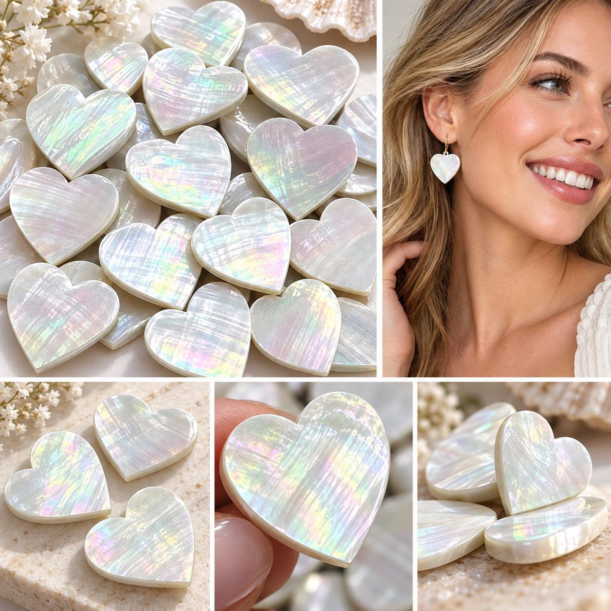 Real Mermaid Nautilus Shell Beads - Thick Nacre & Iridescent Flash - Never Dyed or Color Enhanced - Small Batch Production - Smooth Heart