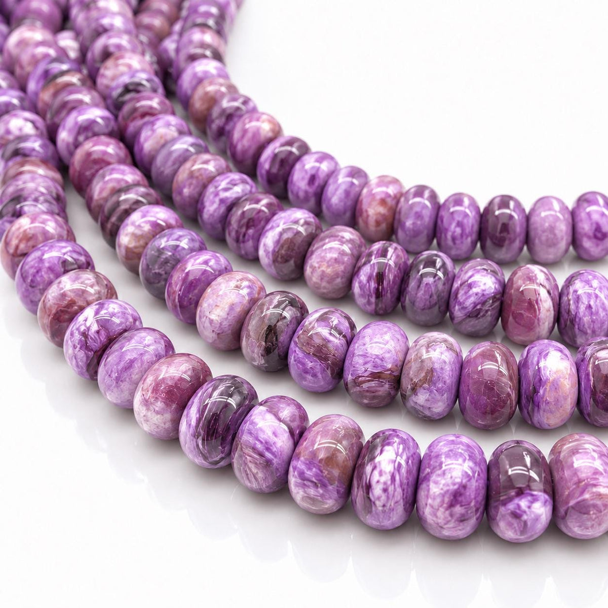 Minas-Gerais Purple Mica Muscovite Beads Brazil AAA (Often Confused with Charoite & Sugilite) Gorgeous Flash - Jewelry Making - Rondelle