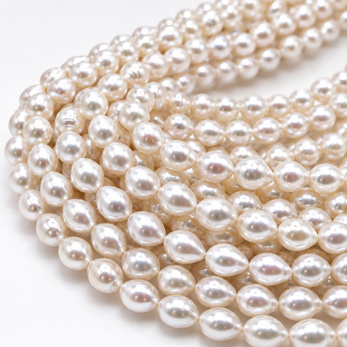 High Luster Edison Pearl Beads - Strong Nacre Natural White - Jewelry Making - Irregular Freeform Rice Baroque  Shape Approx. 6mm