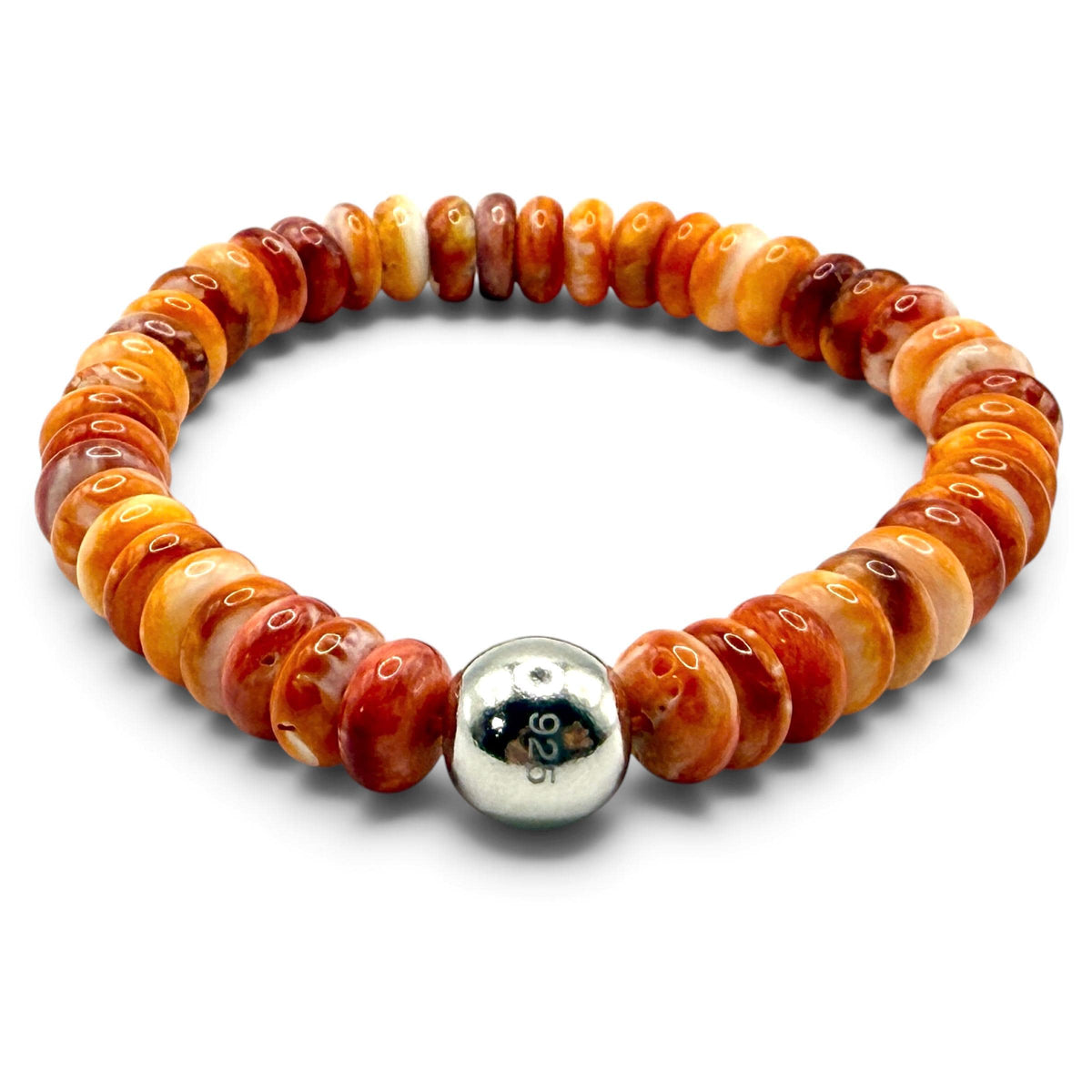 WOW Native Style Bracelet - Darkest Spiny Oyster Shell AAA - Sterling Silver Navajo-Style Pearl - Small Batch Production - Smooth Rondelle