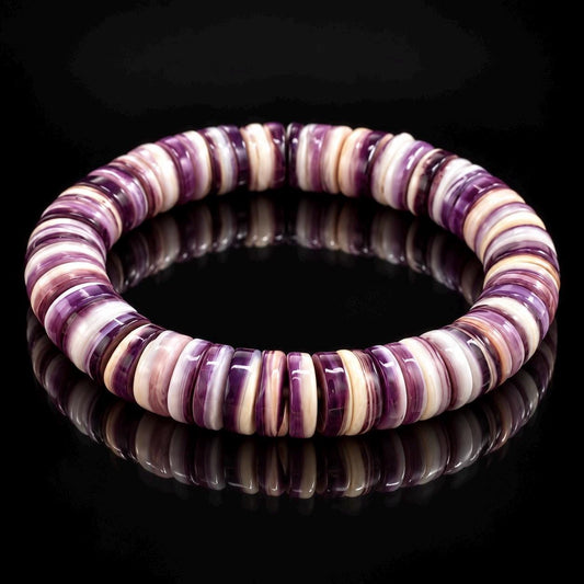 Darkest Wampum Shell Beads Bracelet AAA - Never Dyed or Color Enhanced - Small Batch Production - Native American Style - Smooth Heishi