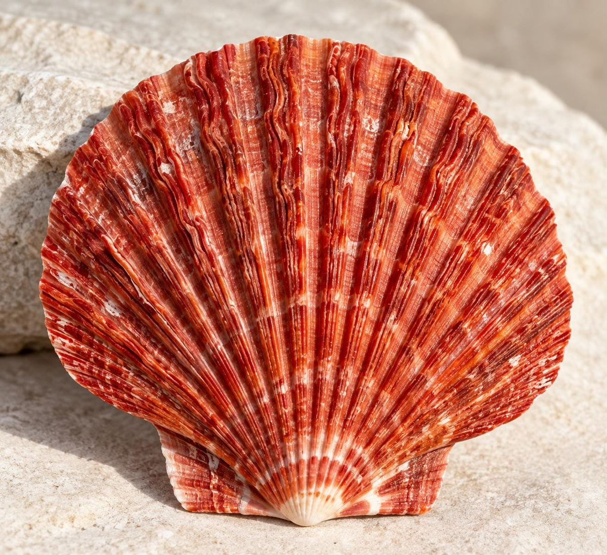 Sunrise Red Scallop Shell Beads AAA - 100% Natural - Never Dyed or Color Enhanced - Small Batch Production - Organic-Thickness Heishi