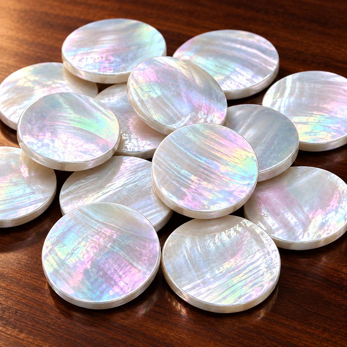 Real Mermaid Nautilus Shell Beads - Thick Nacre & Iridescent Flash - Not Dyed or Color Enhanced- Small Batch Production- Center Drilled Coin
