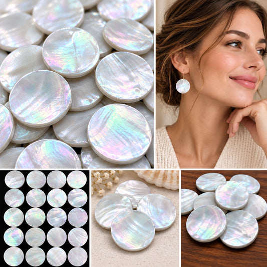 Real Mermaid Nautilus Shell Beads - Thick Nacre & Iridescent Flash - Not Dyed or Color Enhanced- Small Batch Production- Center Drilled Coin