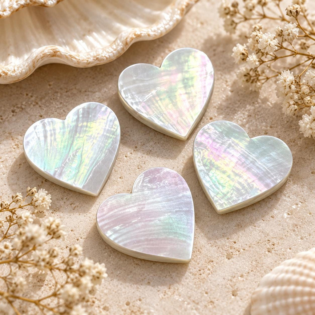 Real Mermaid Nautilus Shell Beads - Thick Nacre & Iridescent Flash - Never Dyed or Color Enhanced - Small Batch Production - Smooth Heart