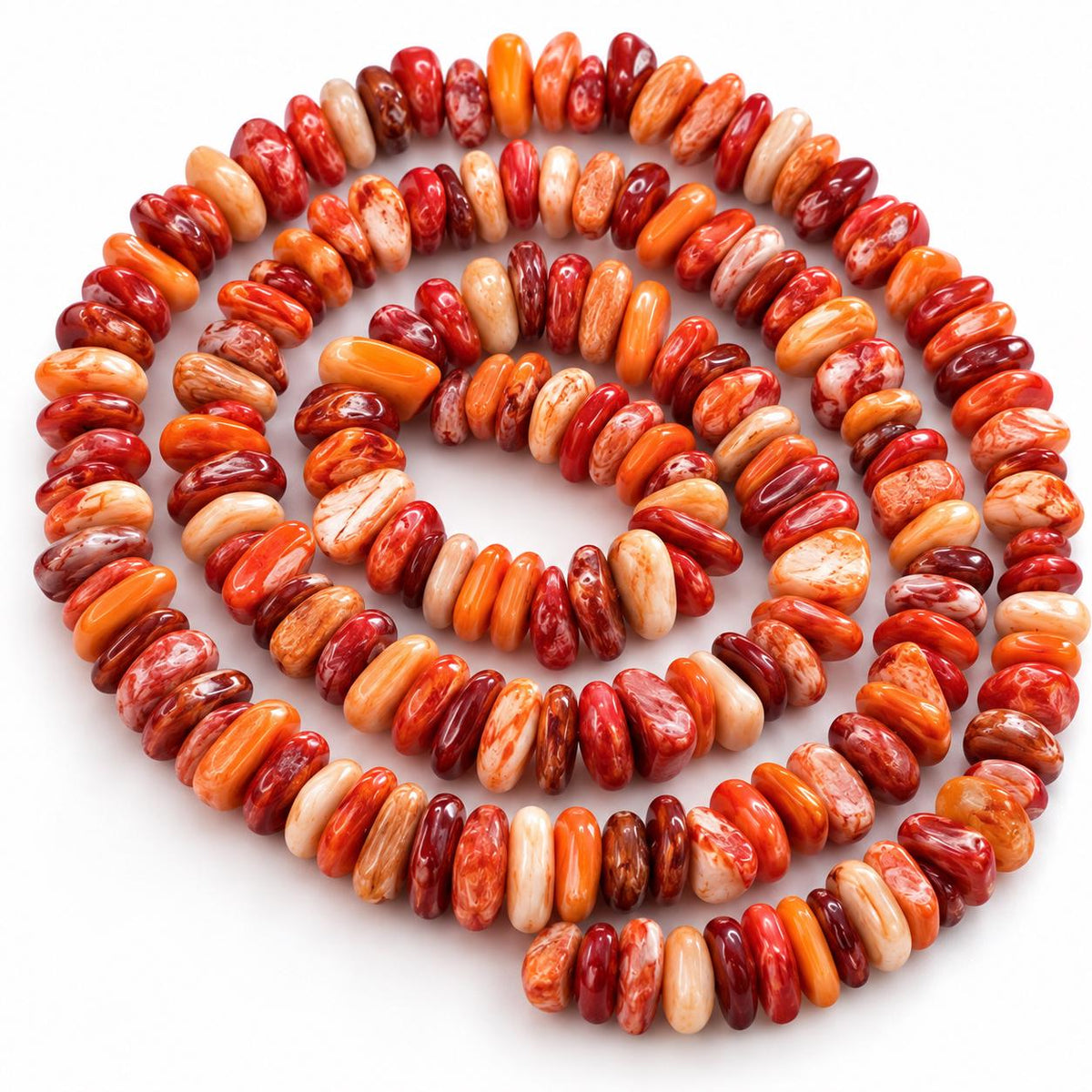 Multicolor Spiny Oyster Shell Beads From Mexico - Never Dyed - Polished Smooth Edges - Irregular Freeform Chips/Sticks Tiny (#C503)