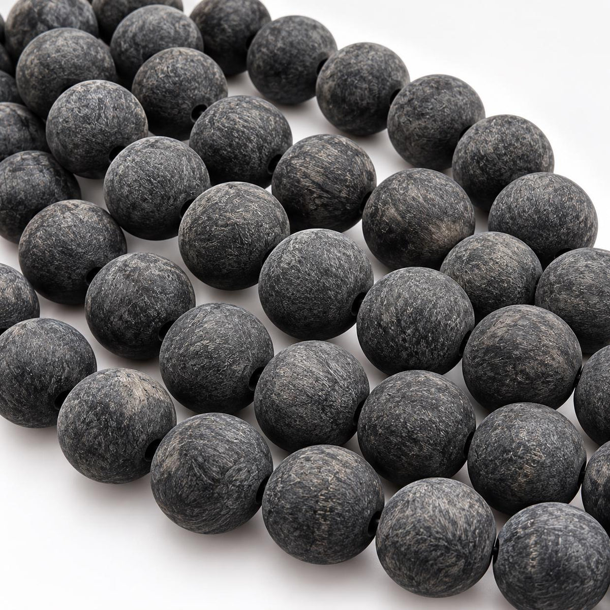 XL Real Buffalo HORN Beads - Premium Matte Finish - Hand-Carved From Solid Horn Tip - Rare Find Gigantic Smooth Round - 15.5 Inch