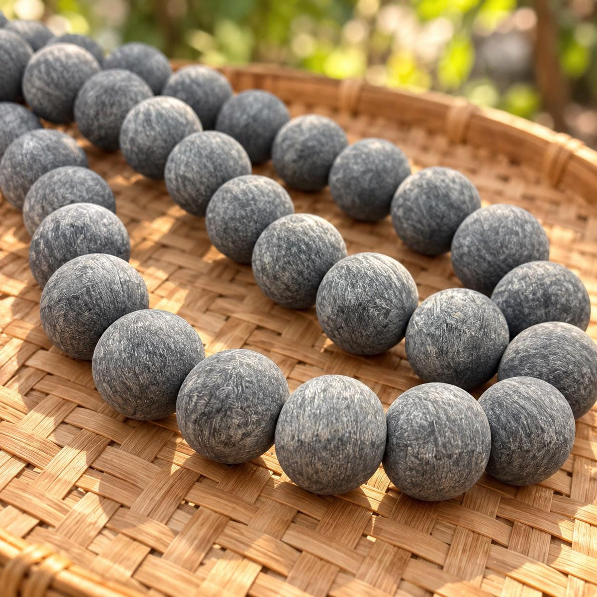 XL Real Buffalo HORN Beads - Premium Matte Finish - Hand-Carved From Solid Horn Tip - Rare Find Gigantic Smooth Round - 15.5 Inch