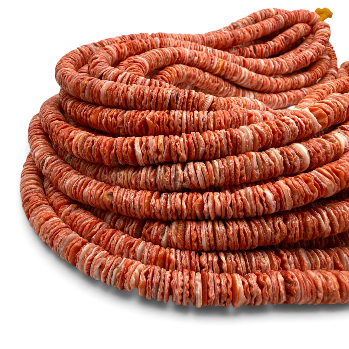 Sunrise Red Scallop Shell Beads AAA - 100% Natural - Never Dyed or Color Enhanced - Small Batch Production - Organic-Thickness Heishi