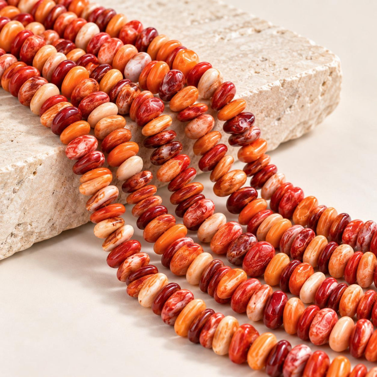 Multicolor Spiny Oyster Shell Beads From Mexico - Never Dyed - Polished Smooth Edges - Irregular Freeform Chips/Sticks Tiny (#C503)
