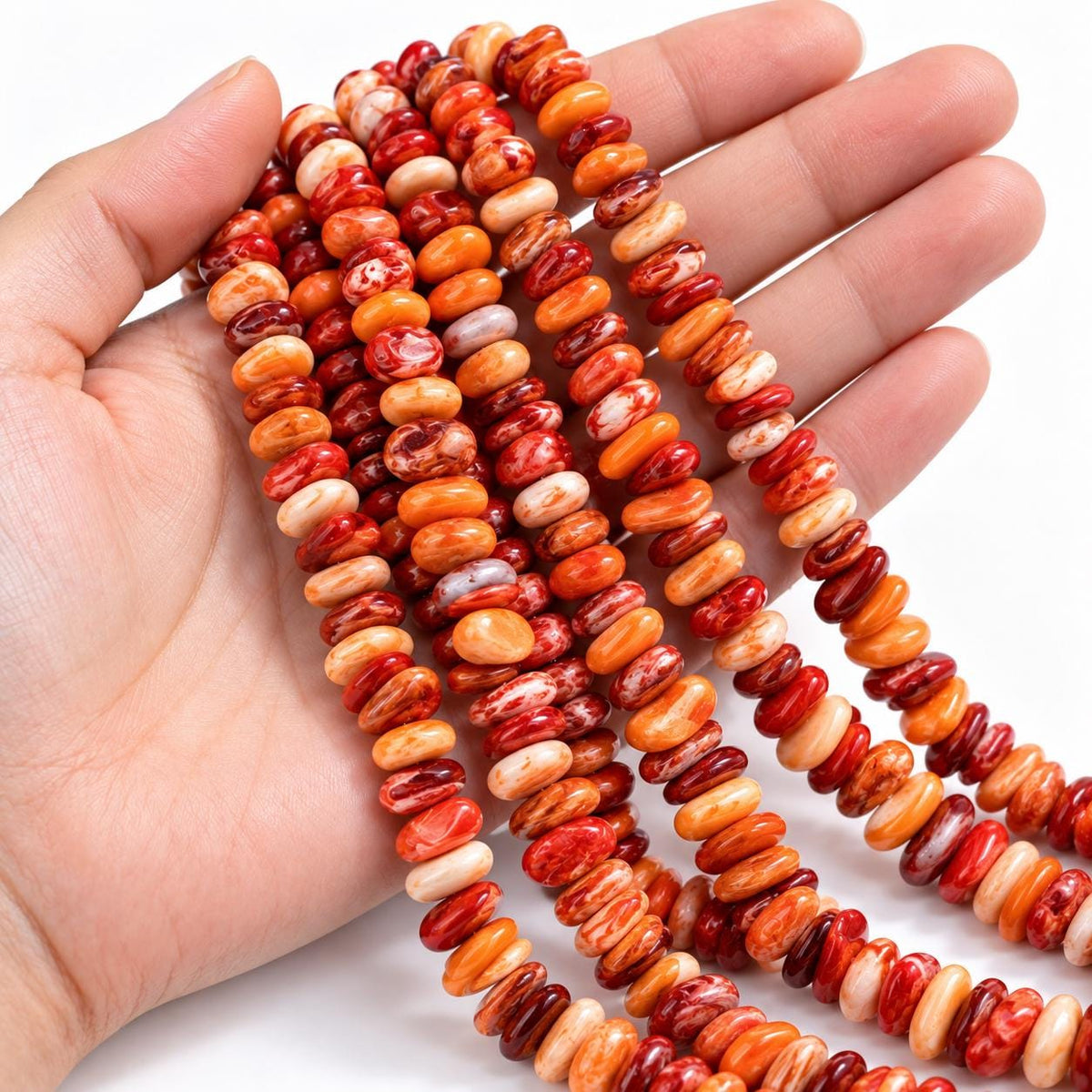 Multicolor Spiny Oyster Shell Beads From Mexico - Never Dyed - Polished Smooth Edges - Irregular Freeform Chips/Sticks Tiny (#C503)