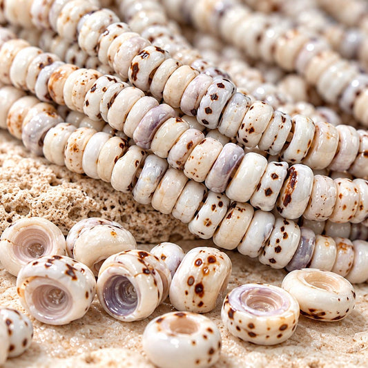 PUKA Shell Beads with Tiger Matrix - Premium Cup Shape - Minimal Bottom Cracks - Naturally Formed Holes - Never Dyed/Treated - Men's Jewelry