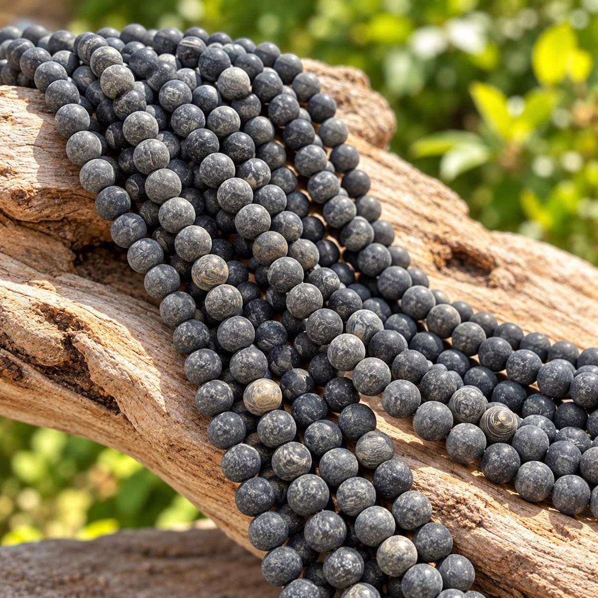 Real Buffalo HORN Beads - Premium Matte Finish - Hand-Carved From Solid Horn Tip - Smooth Round - 15.5 Inch