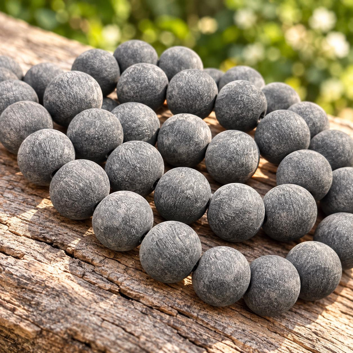 XL Real Buffalo HORN Beads - Premium Matte Finish - Hand-Carved From Solid Horn Tip - Rare Find Gigantic Smooth Round - 15.5 Inch