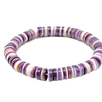 Wampum Shell Bracelet From New England/ Rhode Island (America's First Currency From Year 1637-16730) Durable Elastic Heishi Beads